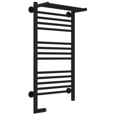 Полотенцесушитель электрический 800х400 черный матовый МЭМ левый Сунержа Богема с полкой 2.0 31-5206-8040