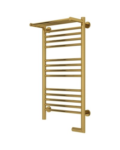 Полотенцесушитель электрический 800х400 золотой МЭМ правый Сунержа Богема с полкой 2.0 03-5207-8040