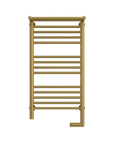 Полотенцесушитель электрический 800х400 состаренная латунь МЭМ правый Сунержа Богема с полкой 2.0 051-5207-8040