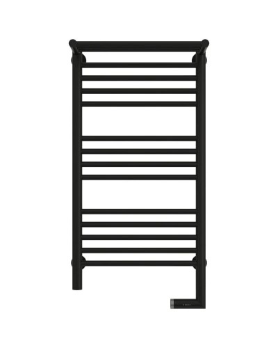 Полотенцесушитель электрический 800х400 черный матовый МЭМ правый Сунержа Богема с полкой 2.0 31-5207-8040