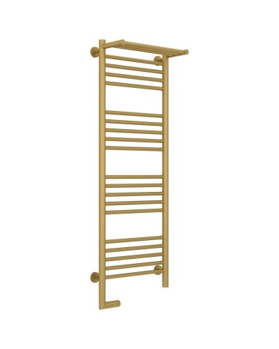 Полотенцесушитель электрический 1200х400 золотой матовый МЭМ левый Сунержа Богема с полкой 2.0 032-5206-1240