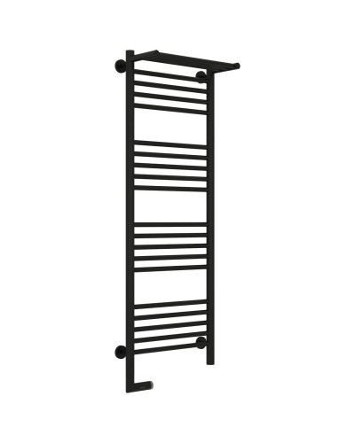 Полотенцесушитель электрический 1200х400 черный матовый МЭМ левый Сунержа Богема с полкой 2.0 31-5206-1240