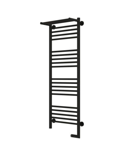 Полотенцесушитель электрический 1200х400 черный матовый МЭМ правый Сунержа Богема с полкой 2.0 31-5207-1240