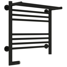 Полотенцесушитель электрический 500х500 черный матовый МЭМ левый Сунержа Богема с полкой 2.0 31-5206-5050