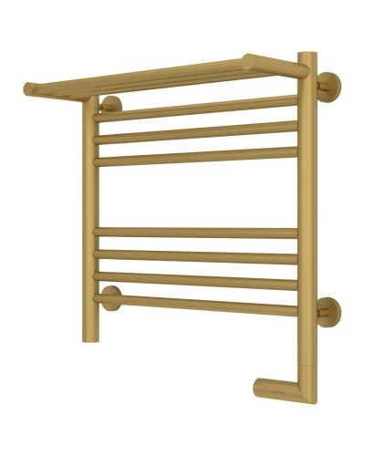 Полотенцесушитель электрический 500х500 золотой матовый МЭМ правый Сунержа Богема с полкой 2.0 032-5207-5050