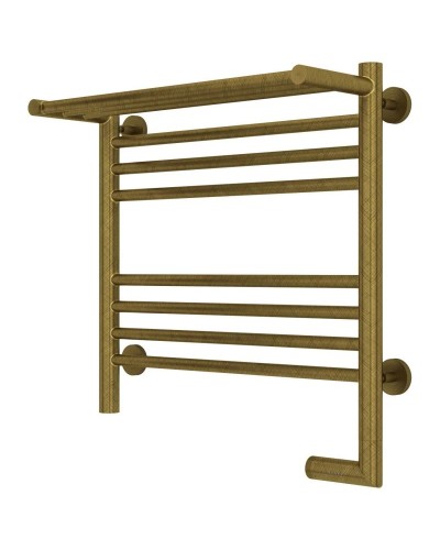 Полотенцесушитель электрический 500х500 состаренная бронза МЭМ правый Сунержа Богема с полкой 2.0 05-5207-5050