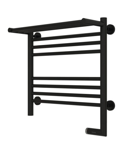 Полотенцесушитель электрический 500х500 черный матовый МЭМ правый Сунержа Богема с полкой 2.0 31-5207-5050