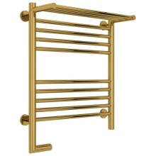 Полотенцесушитель электрический 600х500 золотой МЭМ левый Сунержа Богема с полкой 2.0 03-5206-6050