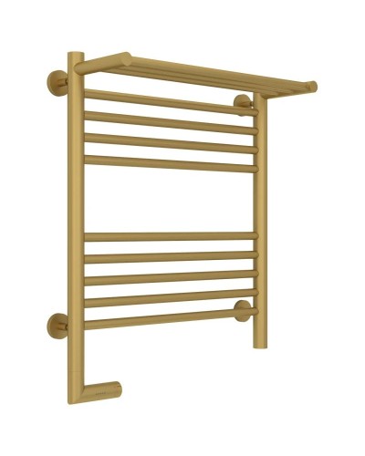 Полотенцесушитель электрический 600х500 золотой матовый МЭМ левый Сунержа Богема с полкой 2.0 032-5206-6050