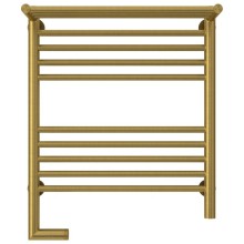 Полотенцесушитель электрический 600х500 состаренная латунь МЭМ левый Сунержа Богема с полкой 2.0 051-5206-6050