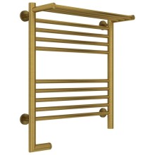 Полотенцесушитель электрический 600х500 состаренная латунь МЭМ левый Сунержа Богема с полкой 2.0 051-5206-6050