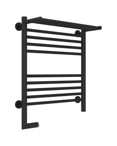 Полотенцесушитель электрический 600х500 темный титан муар МЭМ левый Сунержа Богема с полкой 2.0 15-5206-6050