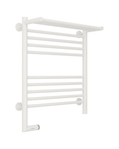 Полотенцесушитель электрический 600х500 белый матовый МЭМ левый Сунержа Богема с полкой 2.0 30-5206-6050