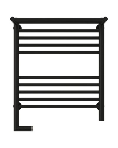 Полотенцесушитель электрический 600х500 черный матовый МЭМ левый Сунержа Богема с полкой 2.0 31-5206-6050
