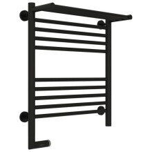 Полотенцесушитель электрический 600х500 черный матовый МЭМ левый Сунержа Богема с полкой 2.0 31-5206-6050