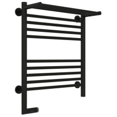 Полотенцесушитель электрический 600х500 черный матовый МЭМ левый Сунержа Богема с полкой 2.0 31-5206-6050