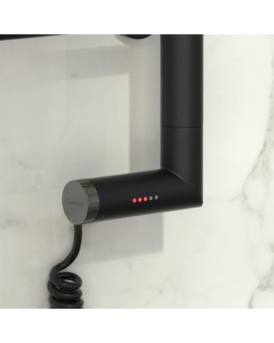 Полотенцесушитель электрический 600х500 темный титан муар МЭМ правый Сунержа Богема с полкой 2.0 15-5207-6050