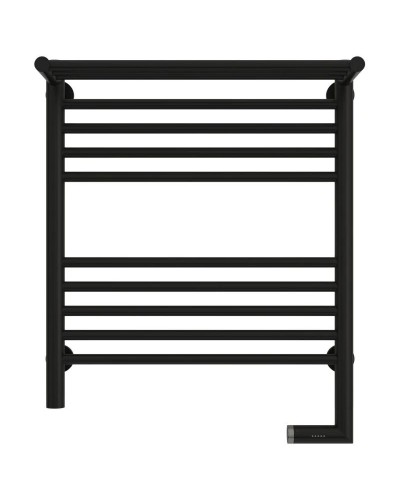 Полотенцесушитель электрический 600х500 черный матовый МЭМ правый Сунержа Богема с полкой 2.0 31-5207-6050