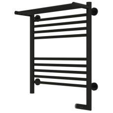 Полотенцесушитель электрический 600х500 черный матовый МЭМ правый Сунержа Богема с полкой 2.0 31-5207-6050