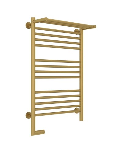 Полотенцесушитель электрический 800х500 золотой матовый МЭМ левый Сунержа Богема с полкой 2.0 032-5206-8050