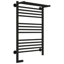 Полотенцесушитель электрический 800х500 черный матовый МЭМ левый Сунержа Богема с полкой 2.0 31-5206-8050