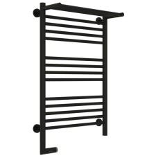 Полотенцесушитель электрический 800х500 черный матовый МЭМ левый Сунержа Богема с полкой 2.0 31-5206-8050