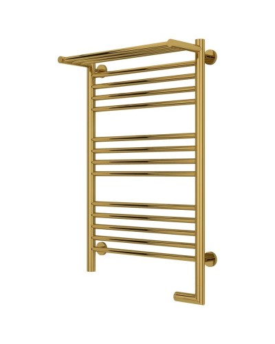 Полотенцесушитель электрический 800х500 золотой МЭМ правый Сунержа Богема с полкой 2.0 03-5207-8050