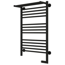 Полотенцесушитель электрический 800х500 черный матовый МЭМ правый Сунержа Богема с полкой 2.0 31-5207-8050