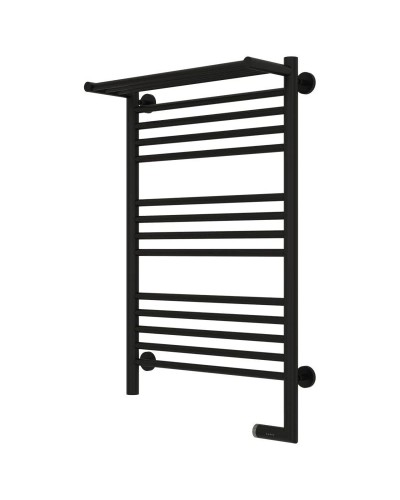 Полотенцесушитель электрический 800х500 черный матовый МЭМ правый Сунержа Богема с полкой 2.0 31-5207-8050