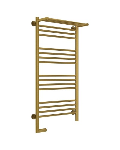 Полотенцесушитель электрический 1000х500 состаренная латунь МЭМ левый Сунержа Богема с полкой 2.0 051-5206-1050