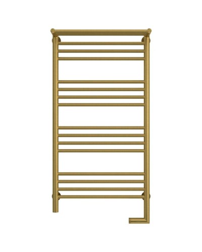 Полотенцесушитель электрический 1000х500 состаренная латунь МЭМ правый Сунержа Богема с полкой 2.0 051-5207-1050