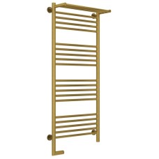 Полотенцесушитель электрический 1200х500 состаренная латунь МЭМ левый Сунержа Богема с полкой 2.0 051-5206-1250