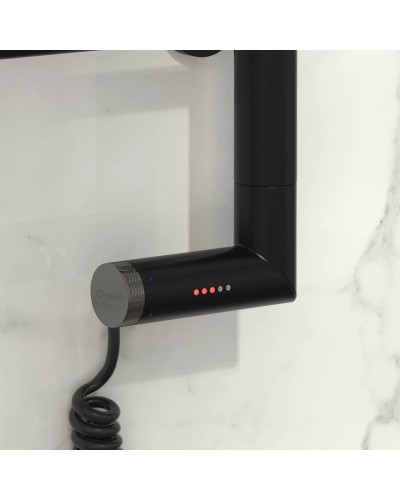 Полотенцесушитель электрический 1200х500 черный матовый МЭМ левый Сунержа Богема с полкой 2.0 31-5206-1250