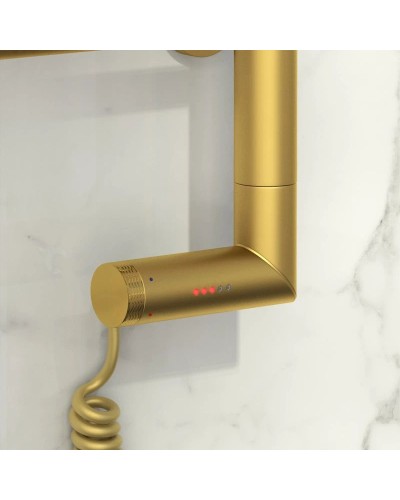 Полотенцесушитель электрический 1200х600 золотой матовый МЭМ левый Сунержа Богема с полкой 2.0 032-5206-1260