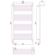 Полотенцесушитель электрический 1200х600 античное белое золото МЭМ правый Сунержа Богема с полкой 2.0 10-5207-1260