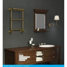 Полотенцесушитель водяной 660х400 золотой Сунержа Ренессанс 1386 03-0281-6640