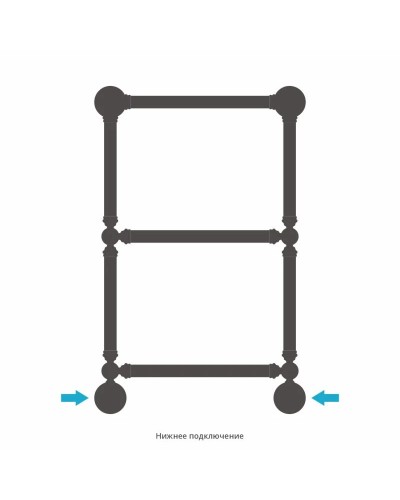 Полотенцесушитель водяной 660х400 состаренная латунь Сунержа Ренессанс 1386 051-0281-6640
