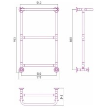 Полотенцесушитель водяной 860х500 шампань Сунержа Ренессанс 1386 020-0281-8650