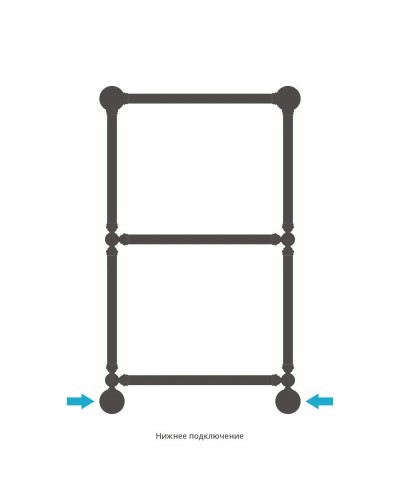 Полотенцесушитель водяной 860х500 темный титан муар Сунержа Ренессанс 1386 15-0281-8650