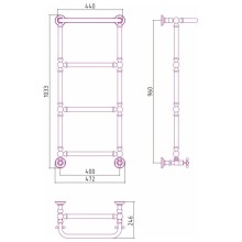 Полотенцесушитель водяной 960х400 шампань Сунержа Ренессанс 1386 020-0281-9640