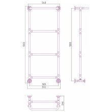 Полотенцесушитель водяной 1260х500 состаренная бронза Сунержа Ренессанс 1386 05-0281-1250
