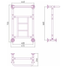 Полотенцесушитель водяной 660х400 белый матовый Сунержа Ренессанс 1452 30-0282-6640