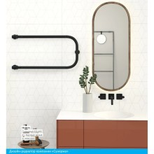 Полотенцесушитель водяной 320х650 черный матовый Сунержа П-образный+ 31-4003-3265