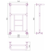 Полотенцесушитель водяной 860х500 золотой матовый Сунержа Ренессанс 1452 032-0282-8650