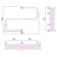 Полотенцесушитель водяной 500х700 шампань Сунержа Фабула 020-0125-5070