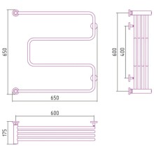 Полотенцесушитель водяной 600х600 шампань Сунержа Фабула М 020-0126-6060