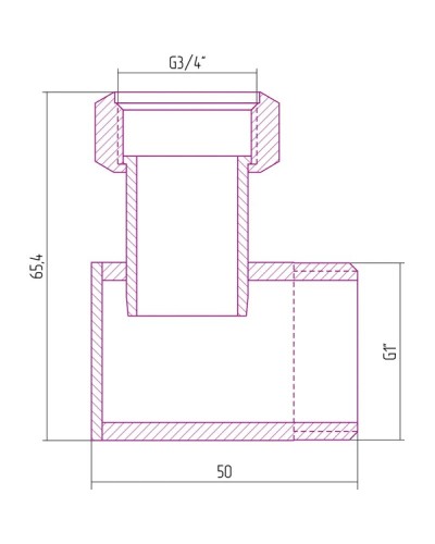 Уголок переходной 1" нар.р. - 3/4" н/г белый матовый Сунержа 30-1505-0134