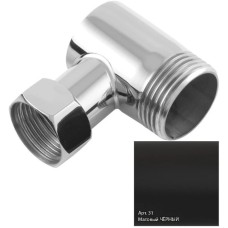 Уголок переходной 1" нар.р. - 3/4" н/г черный матовый Сунержа 31-1505-0134