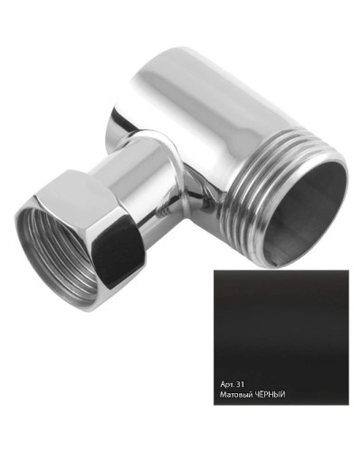 Уголок переходной 1" нар.р. - 3/4" н/г черный матовый Сунержа 31-1505-0134