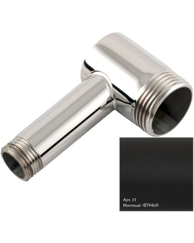 Уголок переходной 1" нар.р. - 1/2" нар.р. черный матовый Сунержа 31-1506-0112